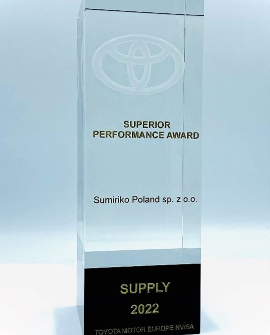 SumiRiko Poland won the Toyota TME Superior Performance Award